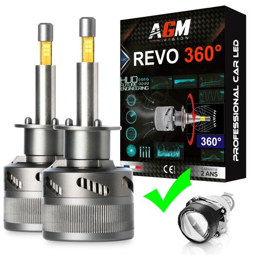 Kit Ampoules LED H1 REVO 360° - 120 Watts, 22 000 Lumens, Blanc 6000K