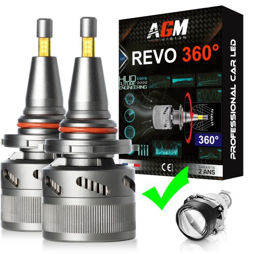 Kit Ampoules LED HB3 REVO 360° - 120 Watts,  22 000 Lumens, Blanc 6000K