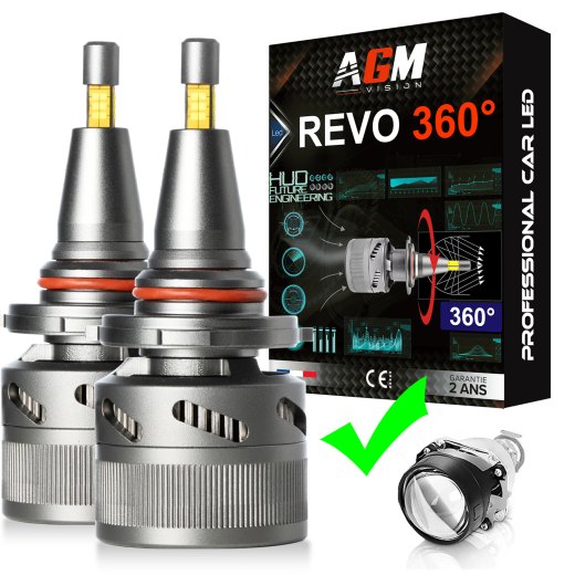 Kit Ampoules LED HB3 REVO 360° - 120 Watts, 22 000 Lumens, Blanc 6000K