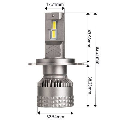 Kit Ampoules LED H4 MILLENIUM GOLD - 120Watts, 21600 Lumens, Jaune 2700K