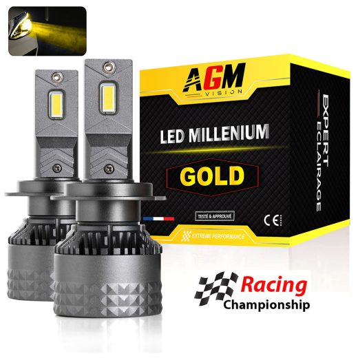 LED-Lampe H7 MOTO MILLENIUM GOLD - 130WATT, 24480 LUMEN, GELBE FARBE 2700K