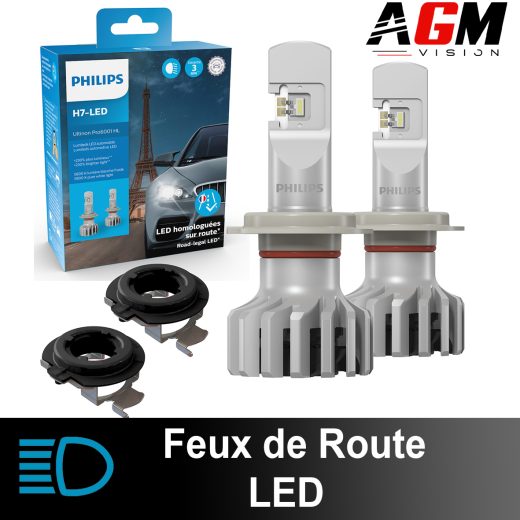 Kit Feux de route LED homologués BMW Série 1 F20/F21 2011-2016 - PHILIPS ULTINON PRO6000 HL BOOST + 2x adaptateurs LED H7 type P