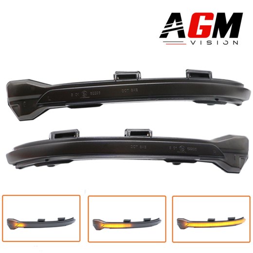 Kit 2 dynamische spiegelknipperlichten VW (zwart gerookt) – Type 1