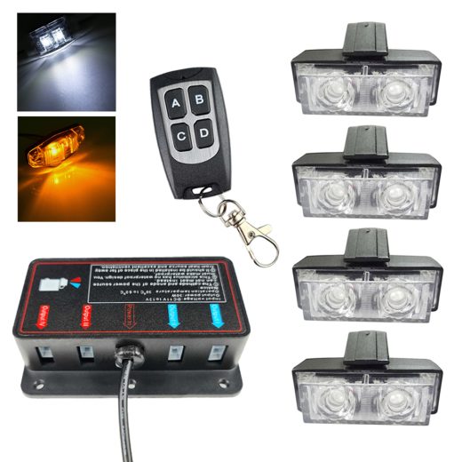 PACK 4 STROBES LED CALANDRE BLANC/ORANGE