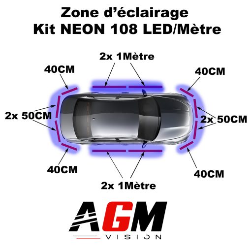 Kit NEON Voiture SUV - MONOSPACE 108 LED/Mètre RGB 7,60M V2 BOOST