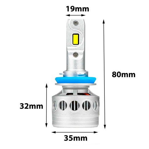 Ampoule LED H11 THALLIUM 85 WATTS, 16 000 LUMENS, BLANC 6500K