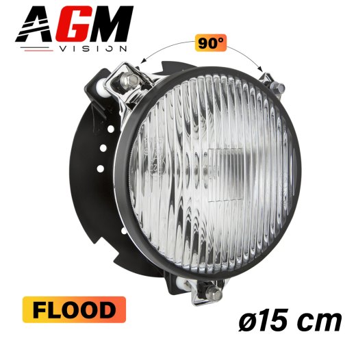 Farol de Rallye 15CM, Farol de Nevoeiro 90° em Suporte