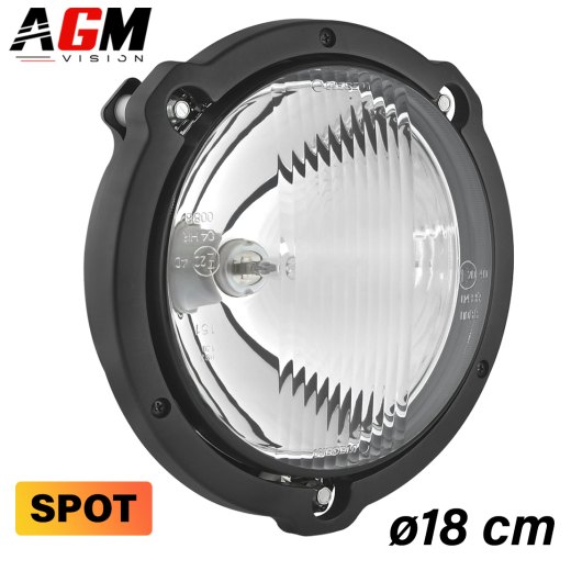 Farol de Longo Alcance Rallye 18CM com moldura