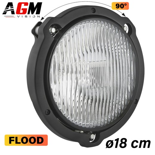 ラリー用ヘッドライト 18CM、90°フォグランプ フレーム付き