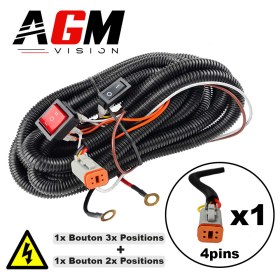 Faisceau Barre LED 1x Sortie avec 1x Prise 4 Broches - Haute Puissance