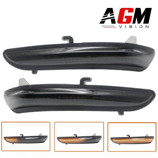 Kit 2 dynamische spiegelknipperlichten Peugeot (zwart gerookt) – Type 2