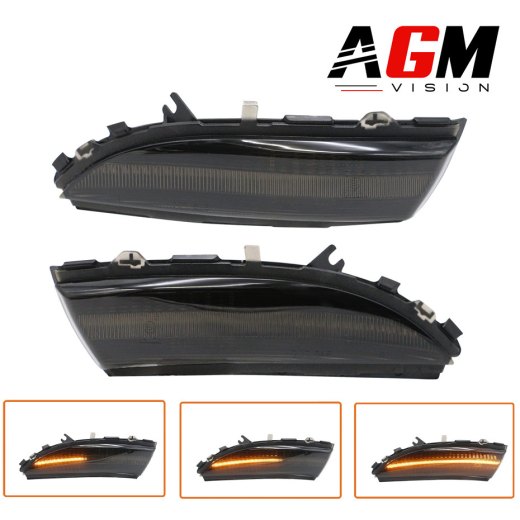 Kit of 2 dynamic mirror indicators for Renault (smoked black) – Type 1