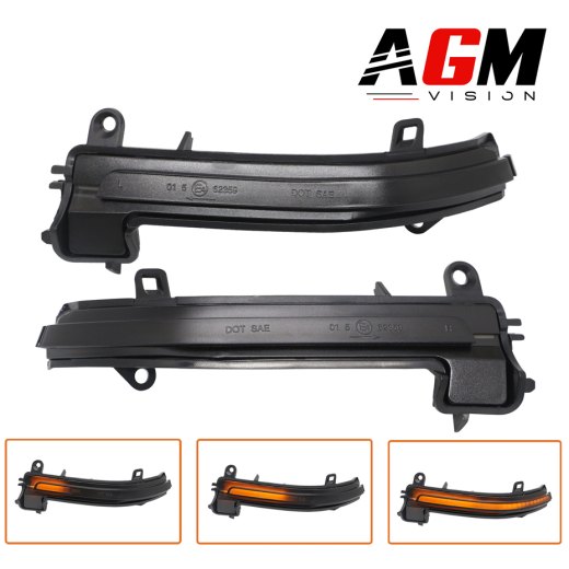 Luz de seta dinâmica LED retrovisor BMW Série 1 2010-2016 (F20,F21) - (Preto fumê)