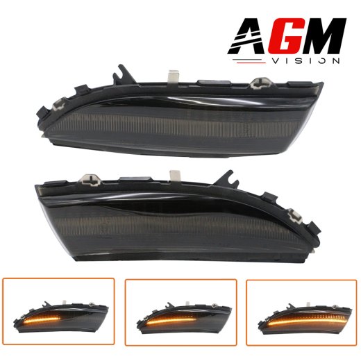 Indicatore di direzione dinamico specchietto retrovisore Renault Clio 4 Ph1 2012-2016 (Nero fumé)