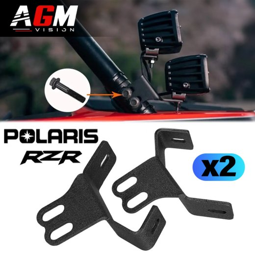 PACK 2 Soportes Fijación Doble Faros LED Adicionales Polaris RZR