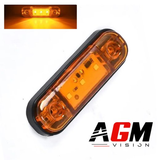 オーバル型LEDサイドマーカーランプ（オレンジ）- 9CM