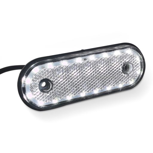 Feu de gabarit LED Catadioptre Latéral Ovale (Blanc)- 12cm