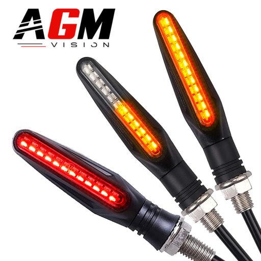 2 Clignotants LED + Stop + Veilleuse - 3 Fonctions - défilant Moto