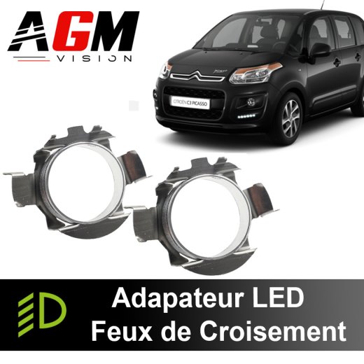 Confezione da 2 adattatori LED per fari anabbaglianti CITROËN C3 Picasso 2009-2017