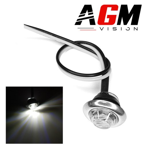 Luce di ingombro LED Rotonda Cromata (BIANCA) - Ø 2CM