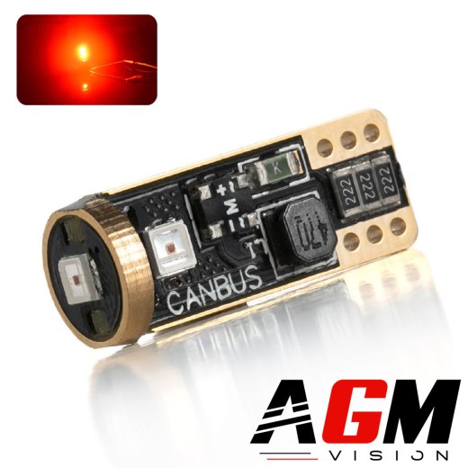 Bombilla LED T10-WR5W W5W ROYAL (Rojo)