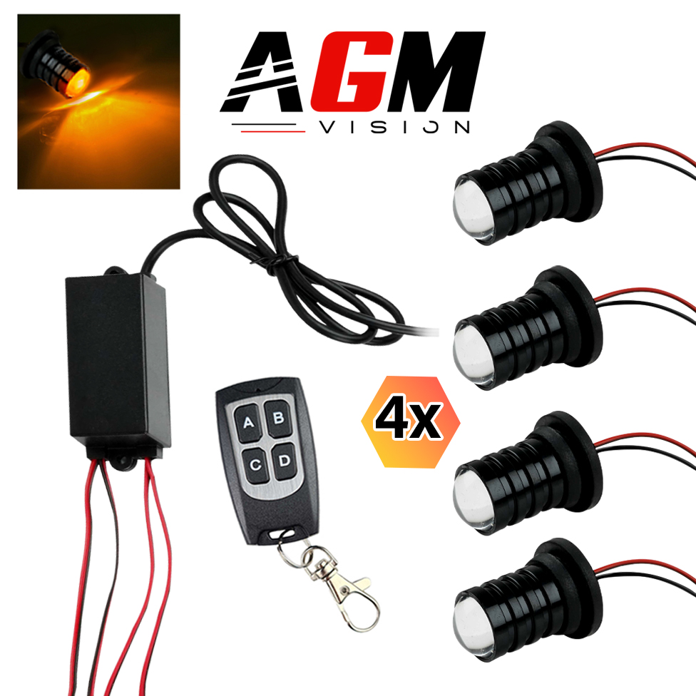 Pack 4 LED Strobe Eyes (ORANGE)