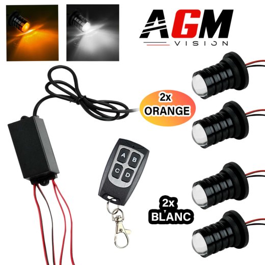 4個パック LEDストロボアイ（オレンジ/ホワイト）