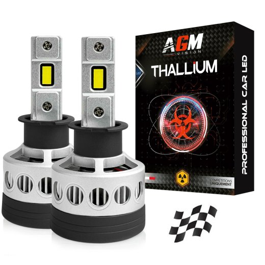 Kit Ampoules LED H3 THALLIUM, Compétition, Ultra Puissante, 170 WATTS, 32 000 LUMENS