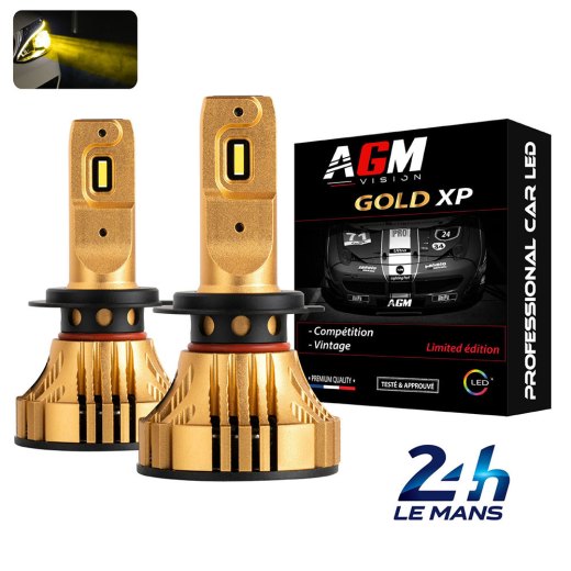 Kit Ampoules LED H7 GOLD XP, 70 Watts, édition limitée Compétition, couleur jaune.