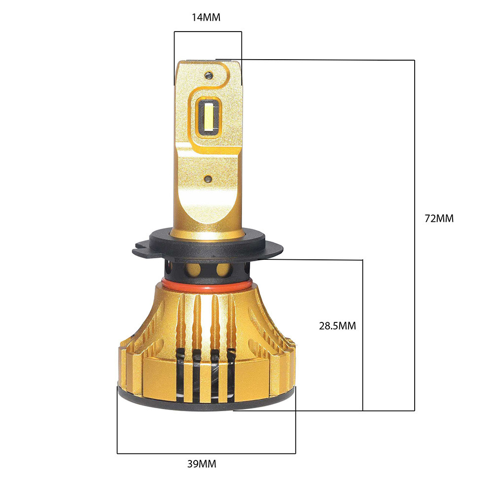 Kit Ampoules LED H7 GOLD XP, 70 Watts, Compétition édition limitée, Couleur Jaune