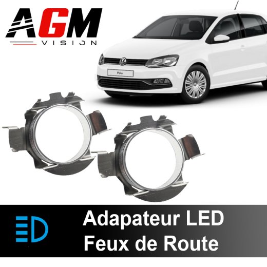 Pack de 2 adaptateurs LED pour feux de route Volkswagen Polo 5 6R 2009-2017.