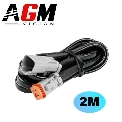 2M Extension Cable, Deutsch 2-pin Socket - LED Bar or Additional Headlight