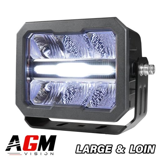 LED-rechthoekige koplamp ARTIC F72W Bank & Oranje, brede en verre verlichting