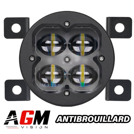 ROUND LED QUADRA TECH FOG LIGHT WITH INTEGRATION BRACKET 20W