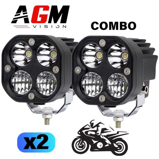 KIT 2 LED-SCHEINWERFER MOTORRAD SPOT+FLOOD ST-R 80W - WEISS 6000K