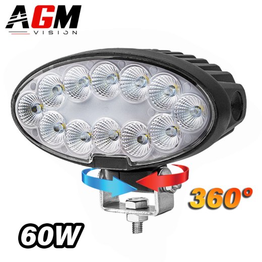 LED-ARBEITSSCHEINWERFER OVAL ROTAX 360° 60W