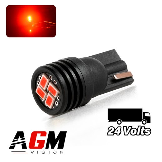 T10-WR5W フロント LED バルブ (レッド) トラック 24ボルト