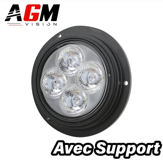 FAROL DE TRABALHO LED REDONDO EMBUTIDO COM SUPORTE 40W - SPOT