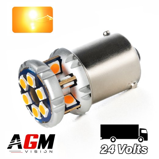 Ampoule LED R5W-R10W Mini Ultra Power Orange 24 Volts Camion