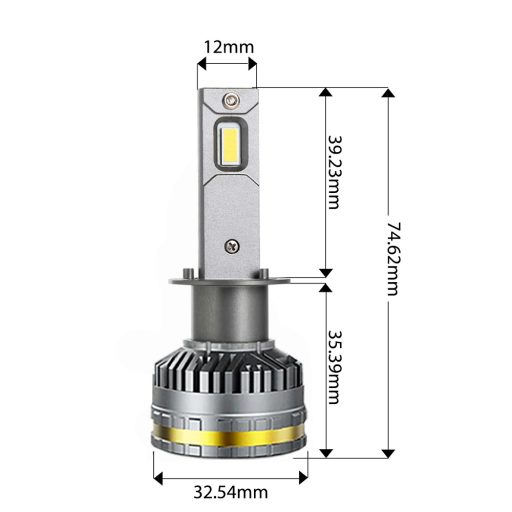 Kit Ampoules LED H1 MILLENIUM GOLD - 130Watts, la plus puissante, Couleur Jaune 2700K
