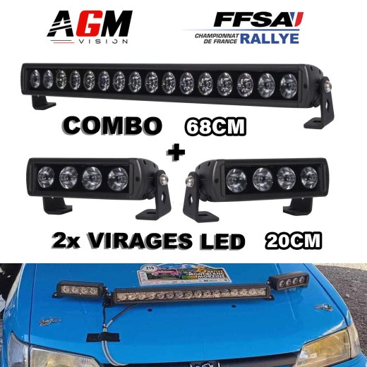 LED BAR PACK RALLYE DARK COMBO 68CM + 2 LED BARS 20CM CORNERING LIGHTS