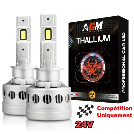 Kit ampoules LED H1 Thallium 24V, compétition, ultra puissante, 170 WATTS, 32 000 LUMENS