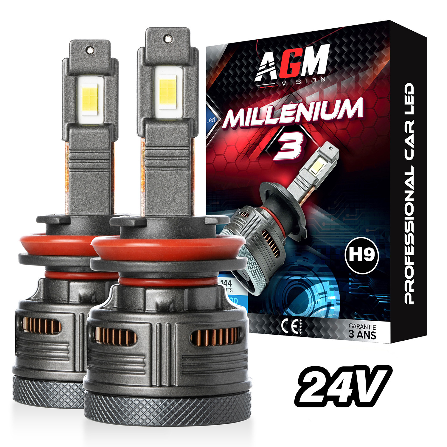 Ampoules LED H9 et Kits LED H9 Haute Puissance 12V et 24V