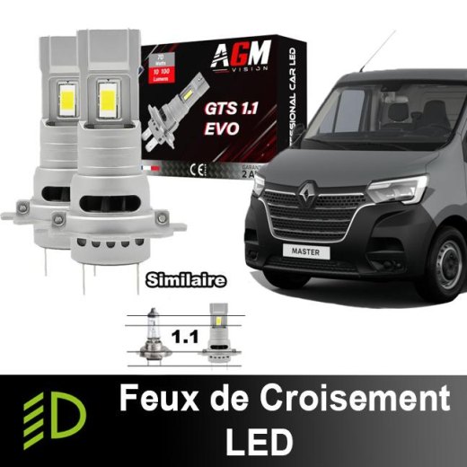 Pacote de faróis baixos LED Renault Master 3 fase 3 (2019-2024) - instalação como a original