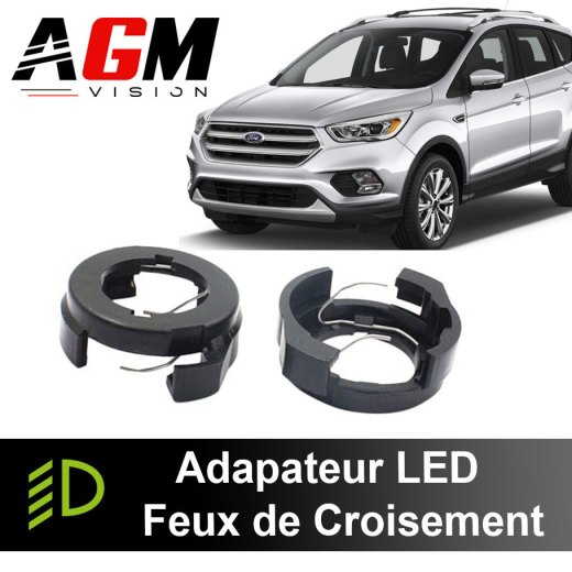 Pack of 2 LED Headlight Adapters Ford Kuga 2 Phase 2 2016 - 2020