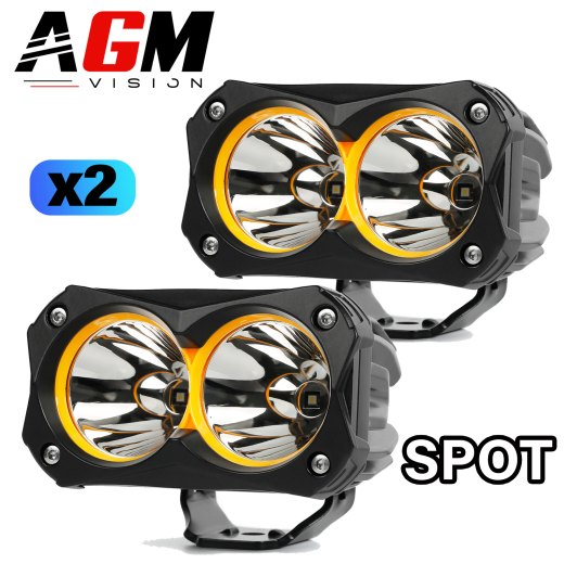 KIT 2 BARRAS LED MOTO DUAL HYPER SPOT 60W - BRANCO +/- 5800K