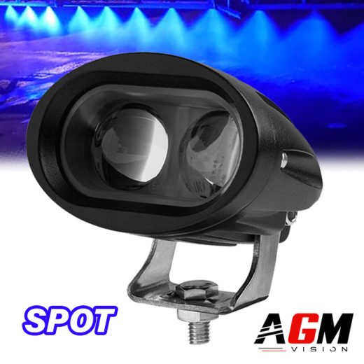 Phare LED bleu bi-lentille ovale pour pulvérisation - Tracteur