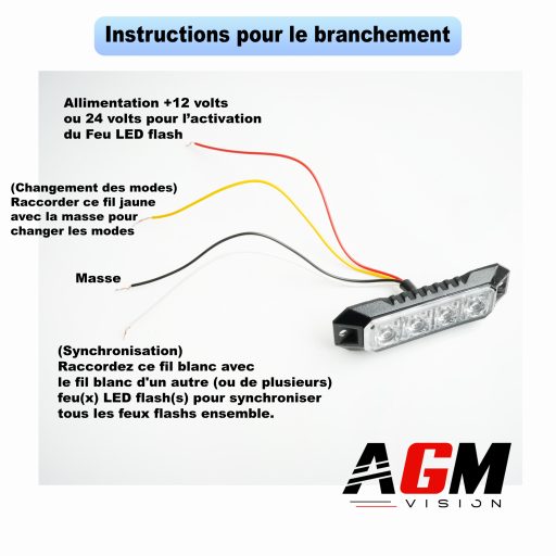 Feu de Pénétration Dual LED BLANC/ORANGE 12CM