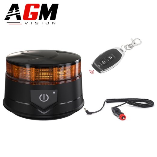 充電式マグネット式オレンジLED回転灯 - マルチモード 16W