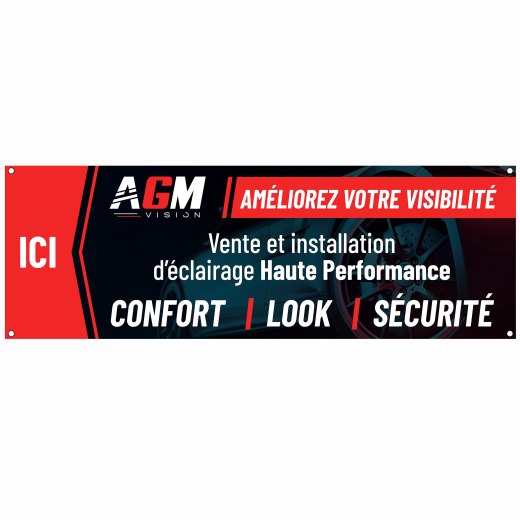 広告バナー：快適さ、ルック、安全性 AGM Vision